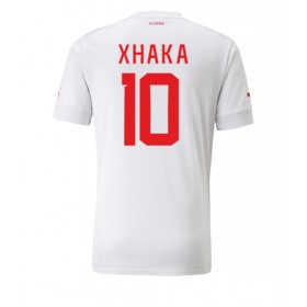 Herren Fußballbekleidung Schweiz Granit Xhaka #10 Auswärtstrikot WM 2022 Kurzarm